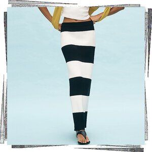 NWT: Black & White Stripe Knit Maxi Skirt (S) by 4th & Reckless